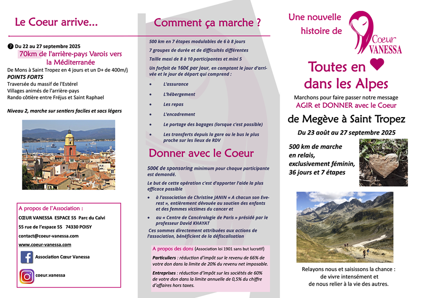 Marche Associative de Megève à Saint-Tropez - du 23 août au 27 septembre 2025