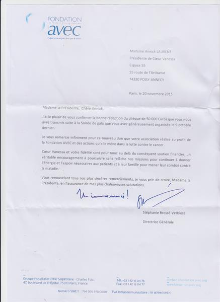 Remerciements Fondation Avec